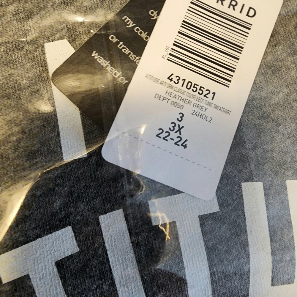 NWT Torrid “Attitude” Tunic Sweatshirt 3X - Picture 9 of 10